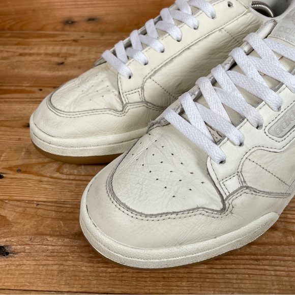ADIDAS Originals Continental 80 Trainers Sz UK 9 Men Beige Leather Lace Up Shoes - Picture 11 of 13